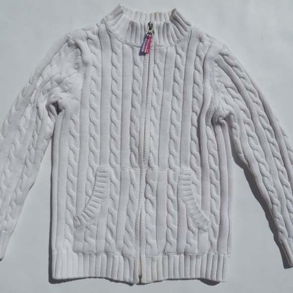 L.L.Bean Sweater 6X-7 cardigan full zip Girls Boys Kids 100% Cotton ll bean - Picture 3 of 12